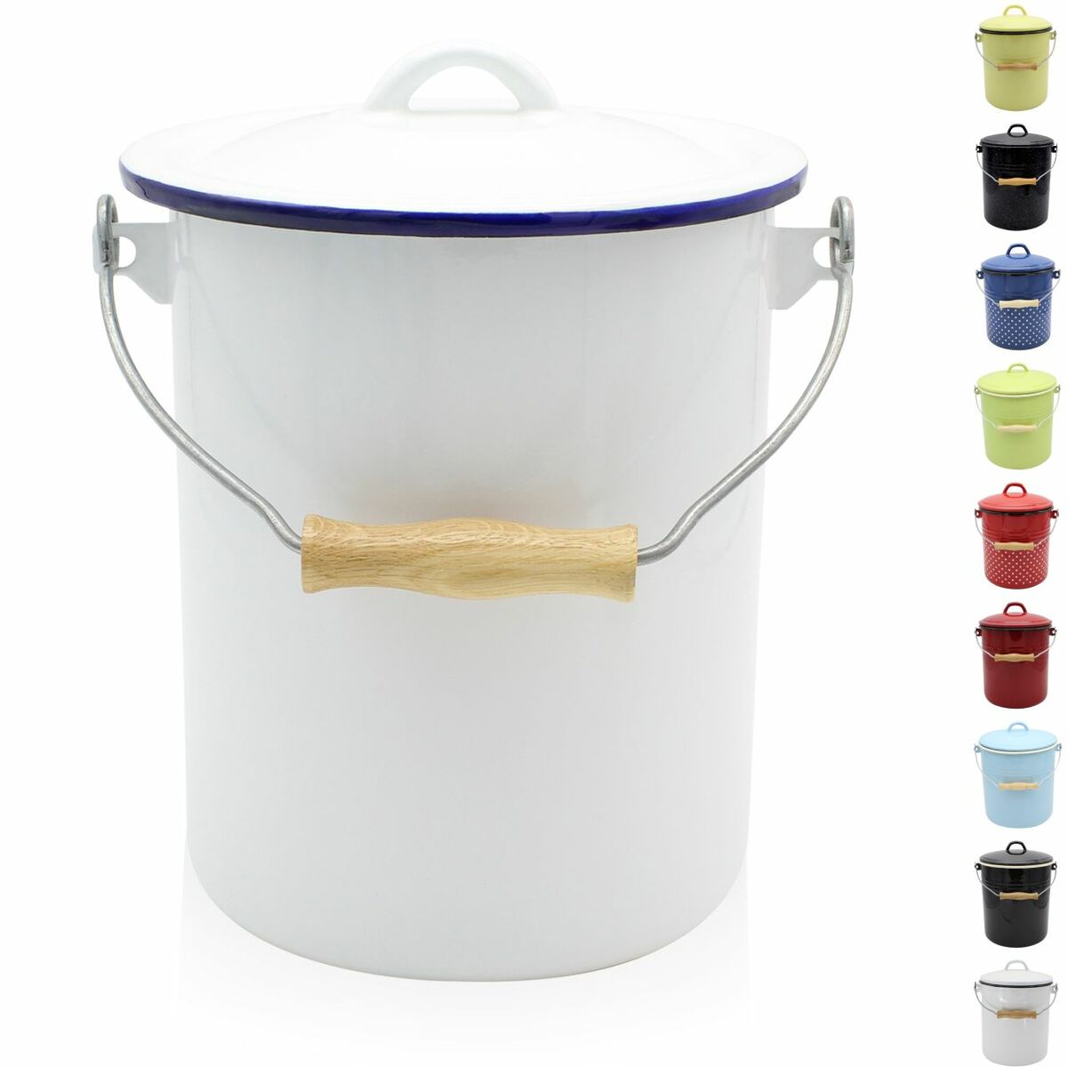 Bild 1 von Karl Krüger - Emaillierter Mülleimer Husum mit Deckel, 3 Liter