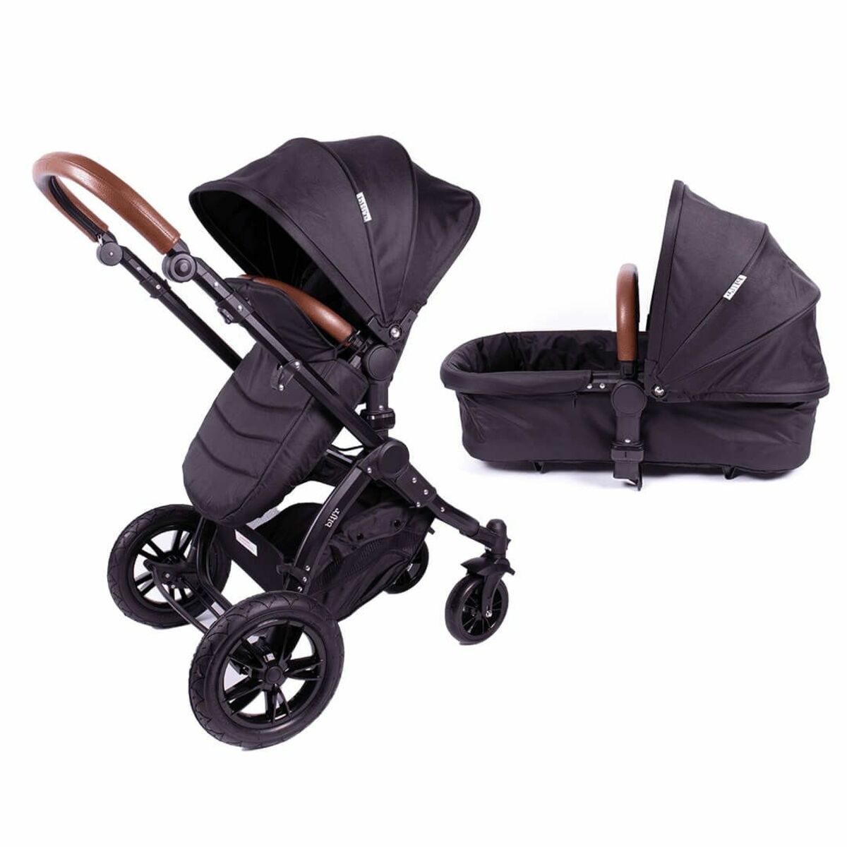 Bild 1 von Blij´r Sam schwarz 2in1 Luxus Kombi Kinderwagen 360 Grad drehbar Buggy Baby Babyschale Sportbuggy