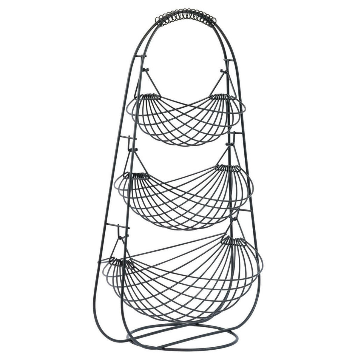 Bild 1 von Obstkorb schwarz Eisen B/H/L: ca. 28x56x36 cm