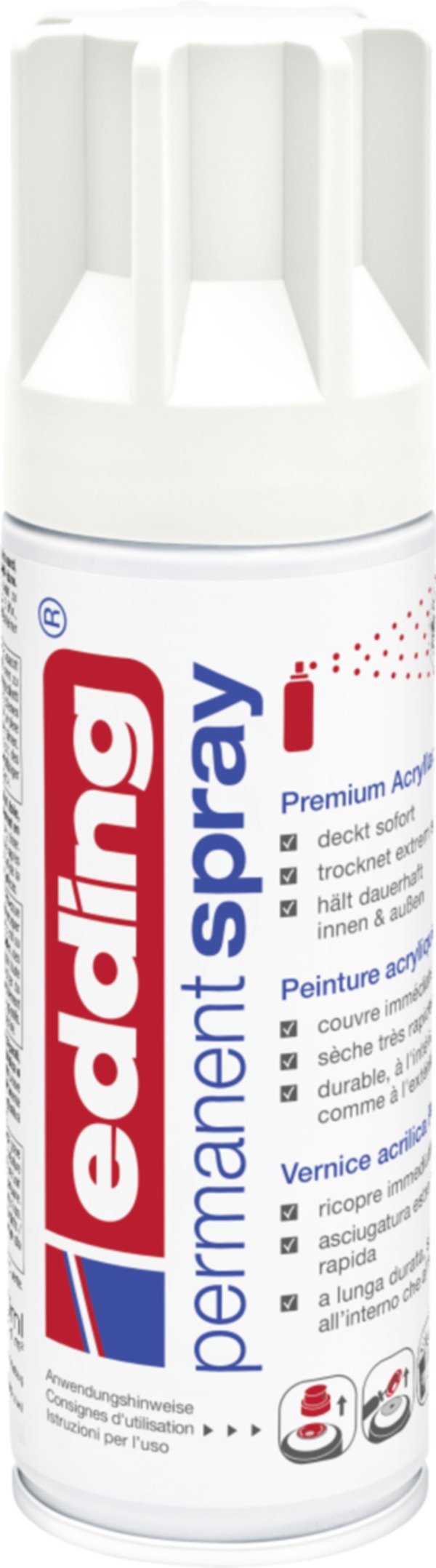 Bild 1 von Edding Permanentspray Premium-Acryllack verkehrsweiss seidenmatt