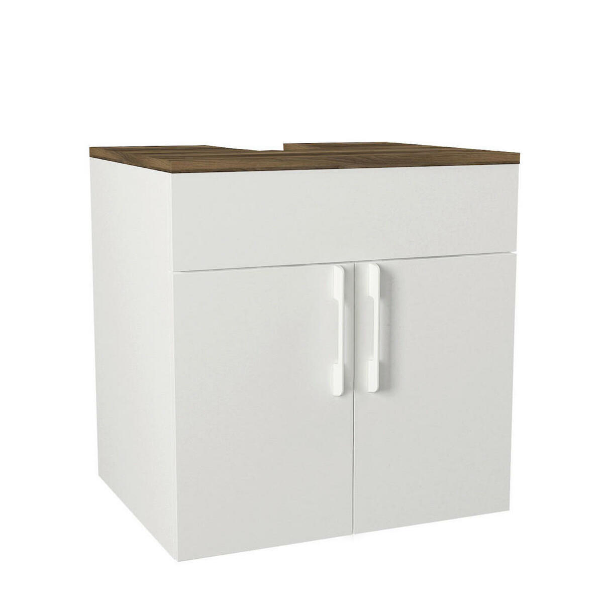 Bild 1 von Waschbeckenunterschrank Farah weiß walnuss Nachbildung B/H/T: ca. 60x61,8x49 cm