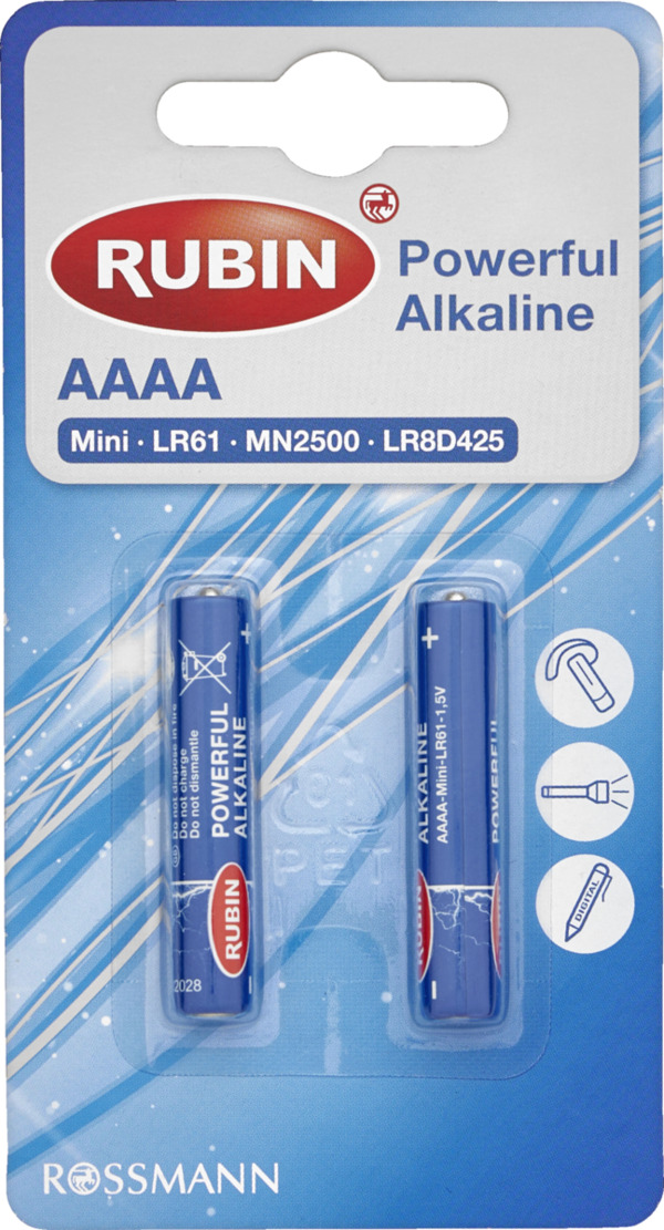 Bild 1 von RUBIN Powerful Alkaline Batterie AAAA