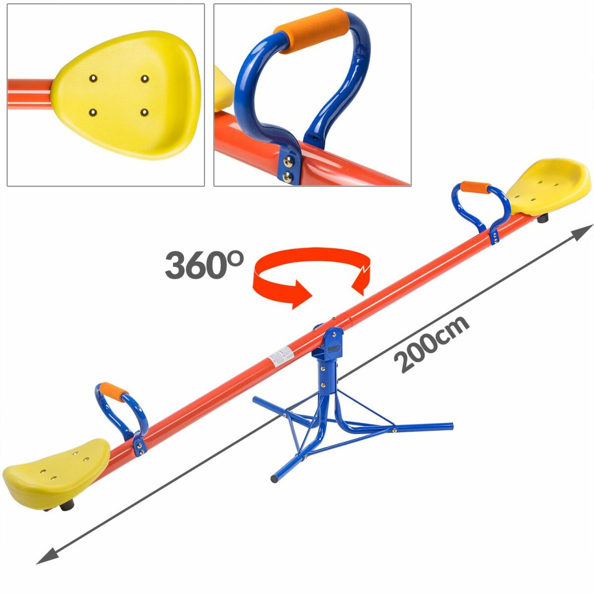 Bild 1 von Spielwerk® Gartenwippe 200x67x70cm - 360° drehbar - 70cm Höhe max. 70kg
