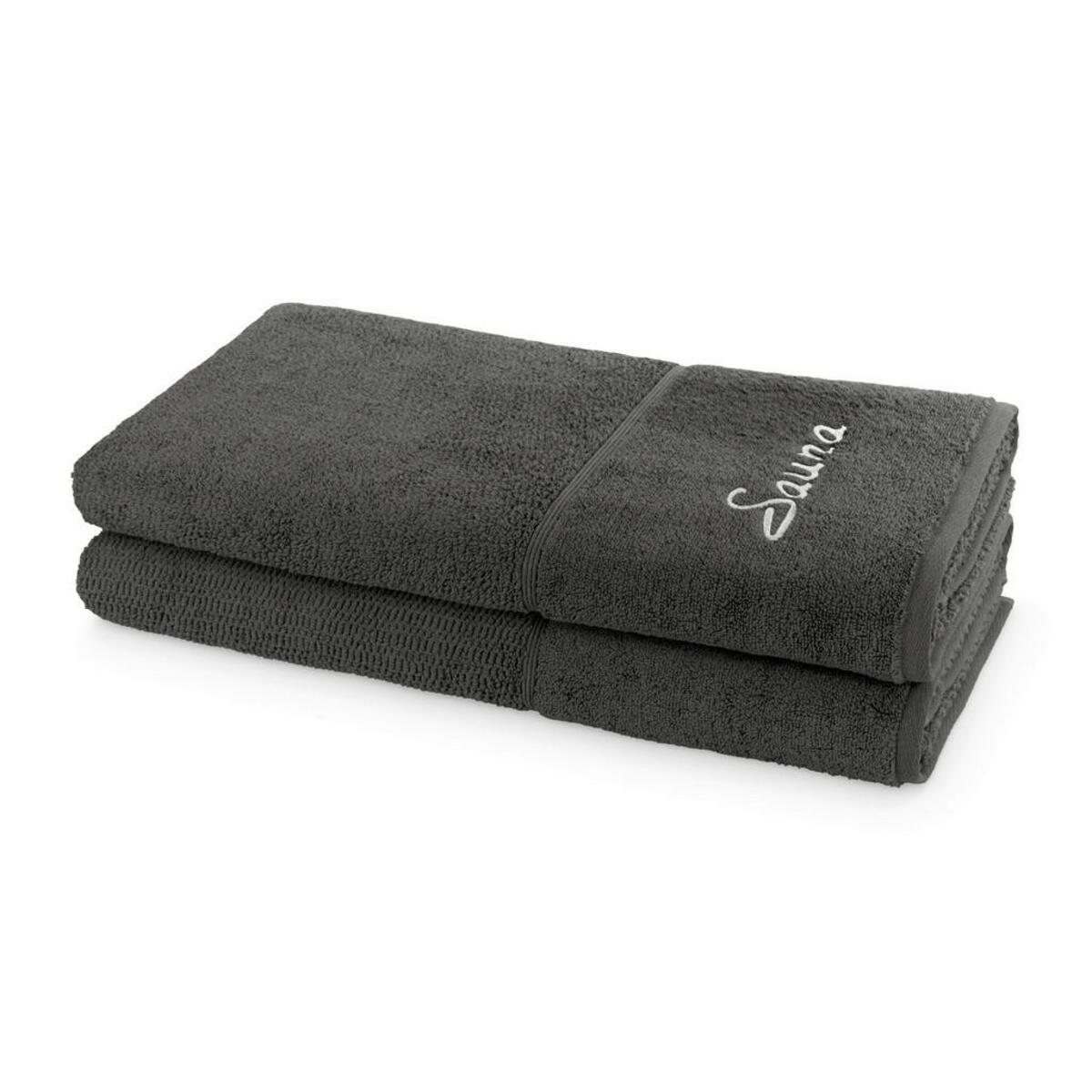 Bild 1 von Saunatuch-Set Pearl Graphit Baumwolle B/L: ca. 80x200 cm