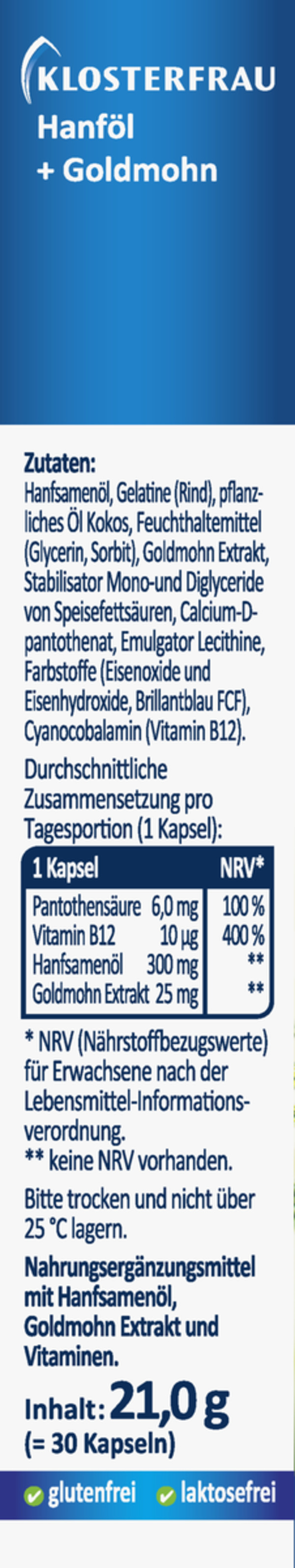 Bild 2 von Klosterfrau Hanföl + Goldmohn