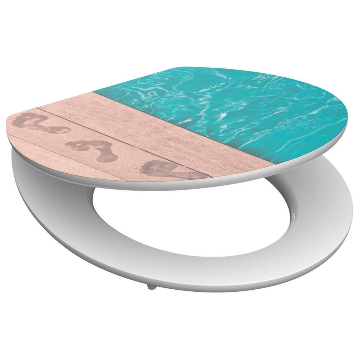 Bild 1 von WC-Sitz türkis hellbraun MDF