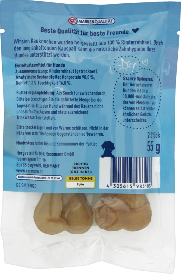Bild 2 von Winston Kauknochen reine Rinderrohhaut