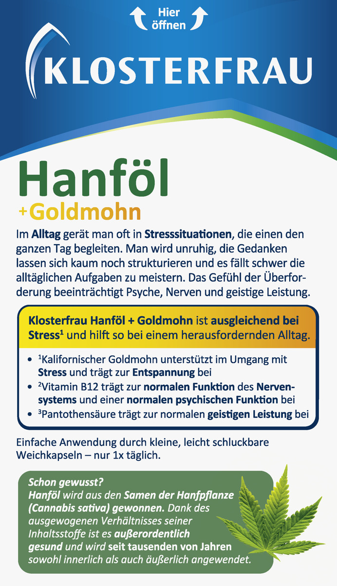 Bild 4 von Klosterfrau Hanföl + Goldmohn