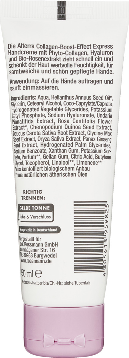 Bild 2 von Alterra NATURKOSMETIK Collagen Boost Effect Express Handcreme