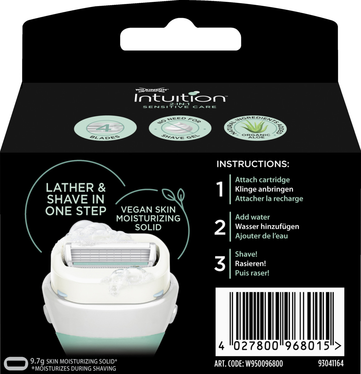 Bild 2 von Wilkinson Sword Intuition 2in1 Sensitive Care 3er Klingen