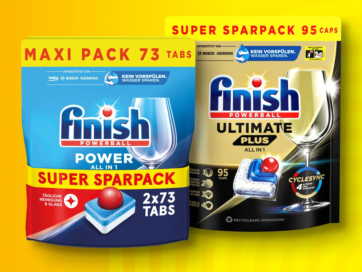 Bild 1 von Finish Powerball Caps, 
         2x 73/95/115/105 Stück