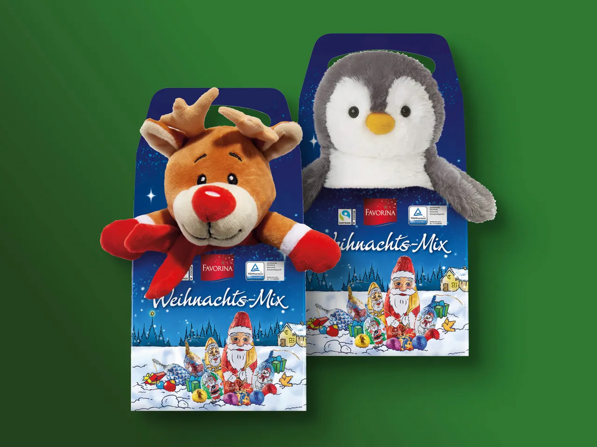 Bild 1 von Favorina Plüschtier mit Schokolade, 
         137 g