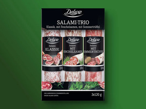 Deluxe Salami-Trio, 
         3x 120 g