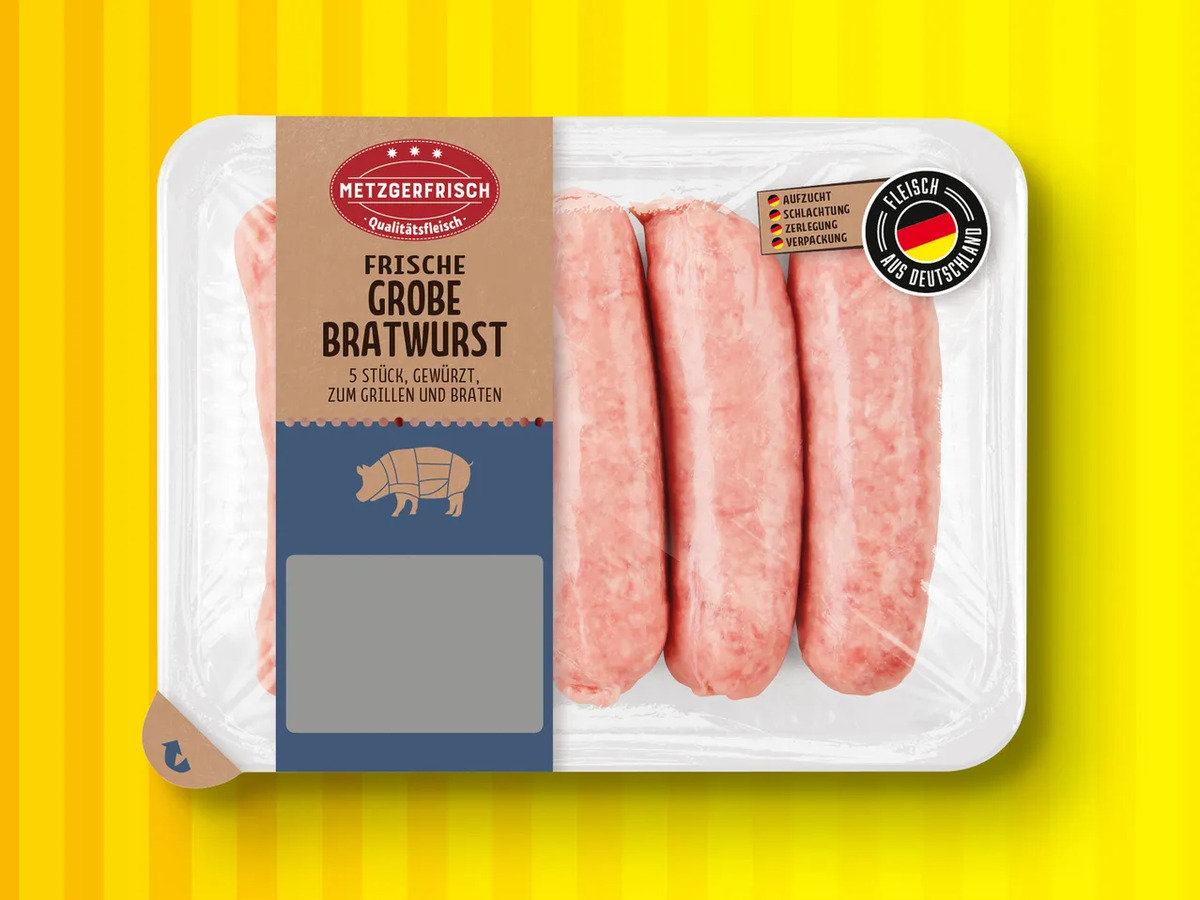 Bild 1 von Metzgerfrisch Frische Grobe Bratwurst, 
         400 g