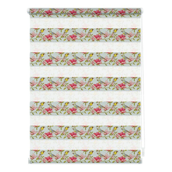 Bild 1 von Lichtblick Duo Rollo Klemmfix, ohne Bohren, blickdicht, Birds - Grün Pink