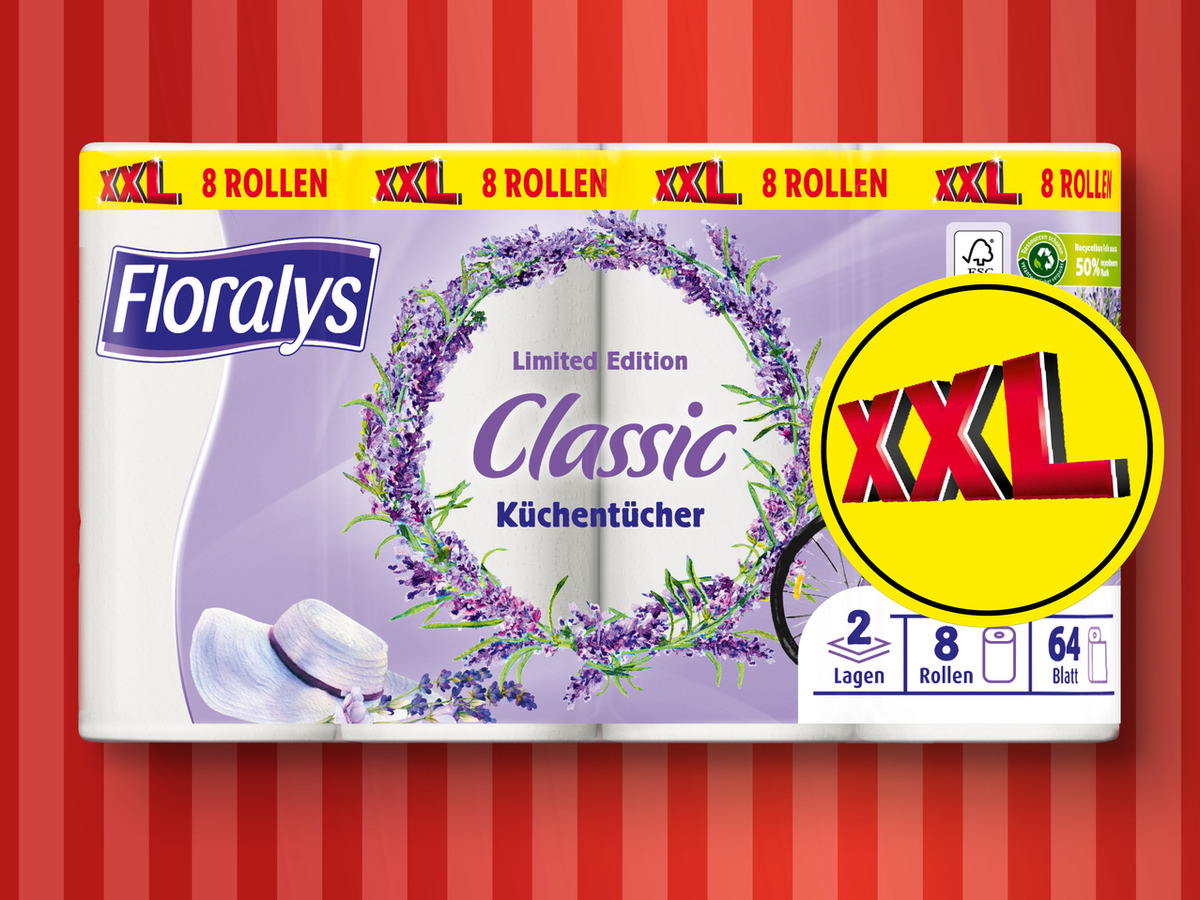 Bild 1 von Floralys Küchentücher XXL, 
         8x 64 Blatt