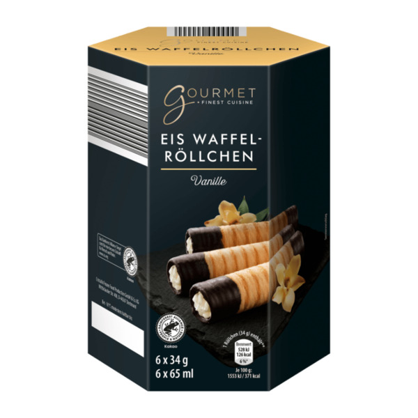 GOURMET FINEST CUISINE Eis-Waffelröllchen von ALDI Nord ansehen!
