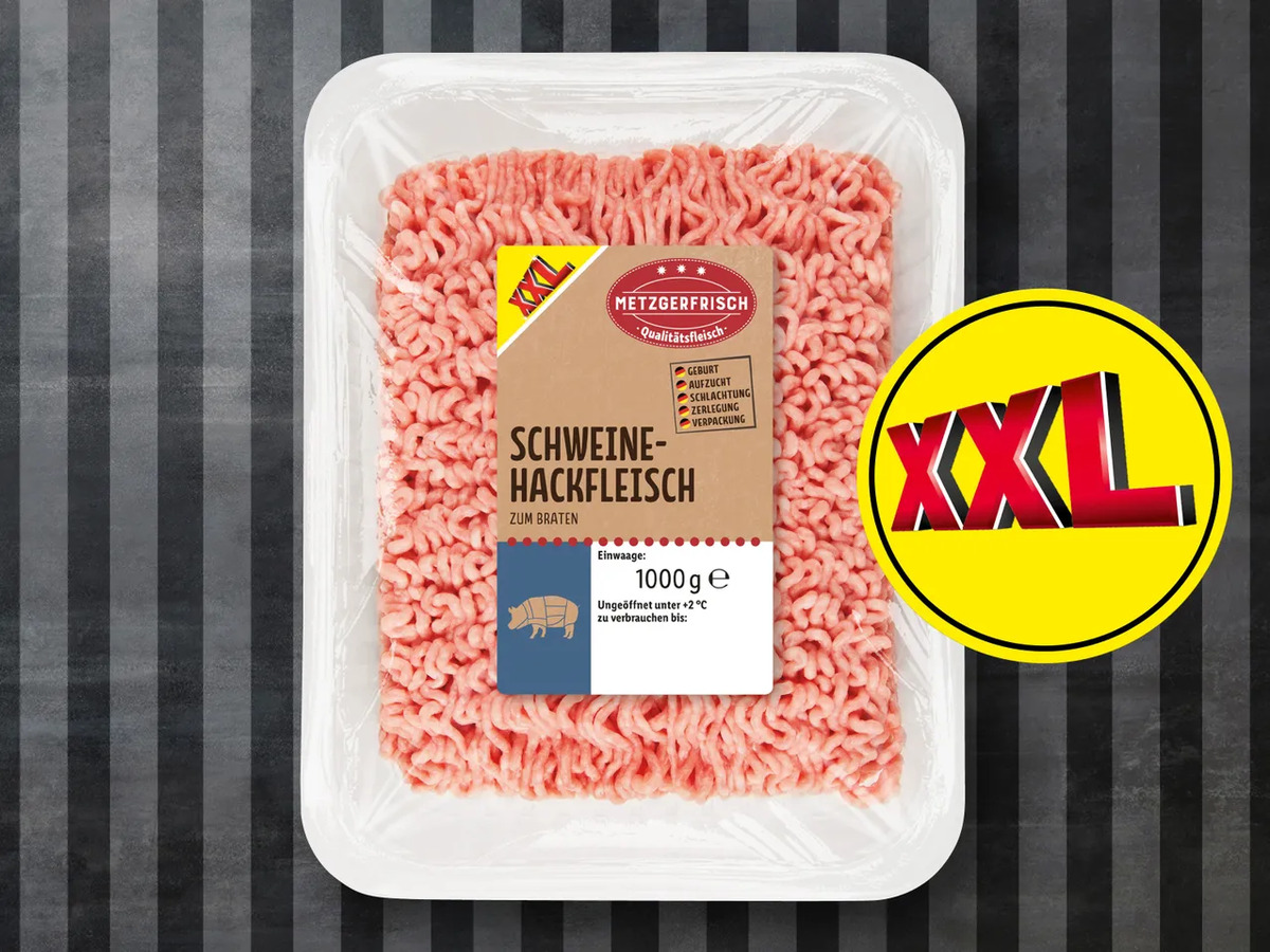 Metzgerfrisch Frisches Schweine-Hackfleisch XXL, 1 kg von Lidl ansehen!