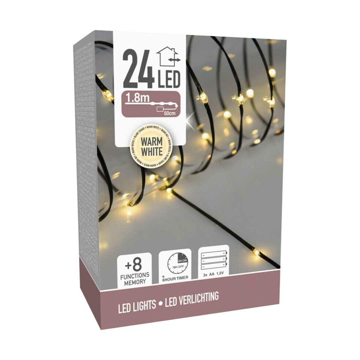 LEDLICHTERKETTEN • 20 oder 24 warmweiße LEDLichter mit transparentem
