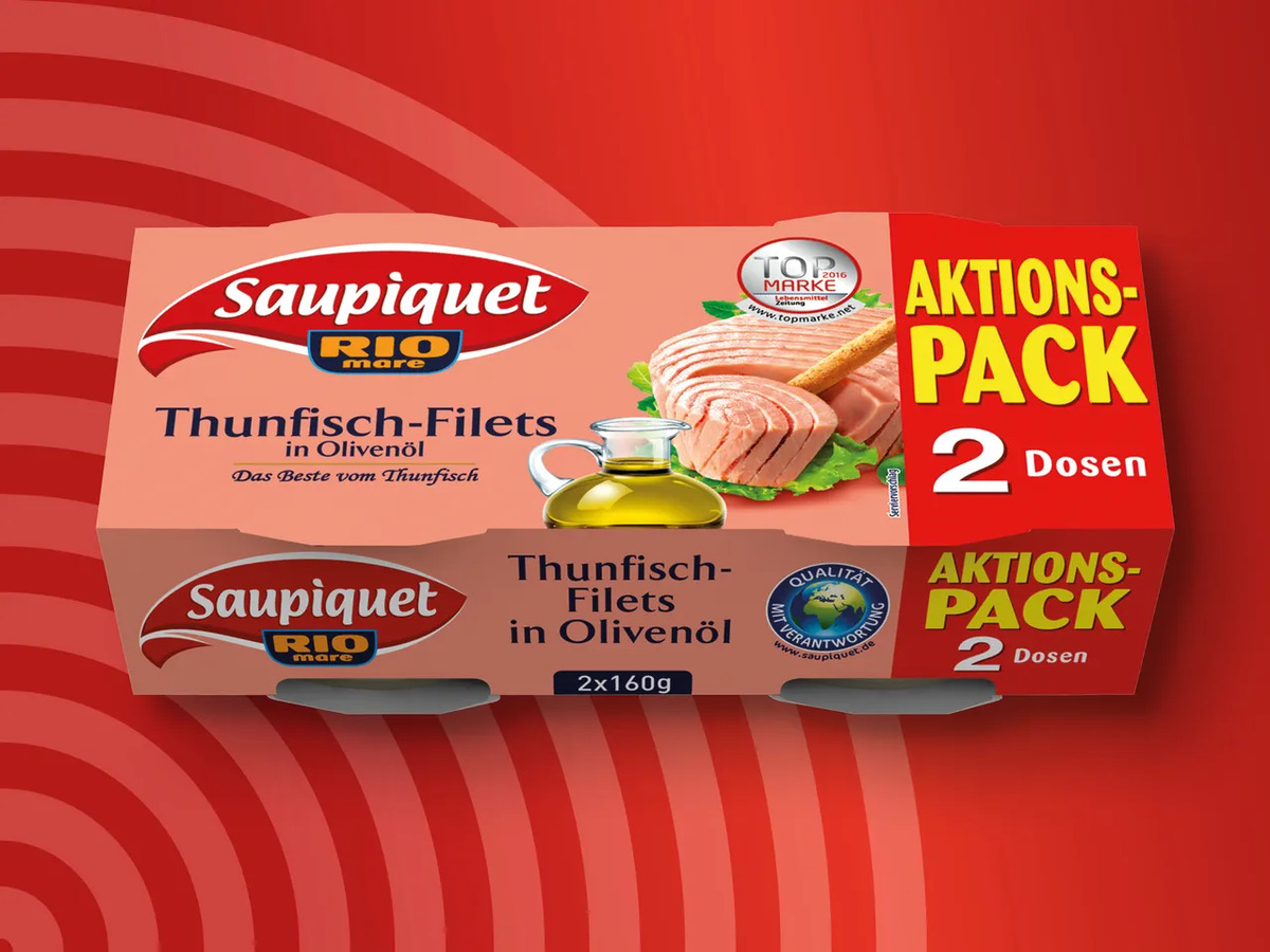 Bild 1 von Saupiquet Thunfisch-Filets, 
         2x 160/2x 130 g