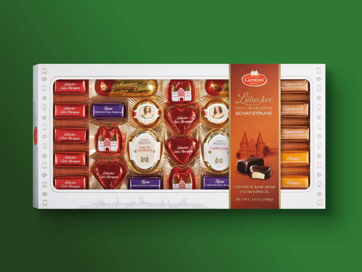 Bild 1 von Carstens Lübecker Edelmarzipan-Schatztruhe, 
         400 g