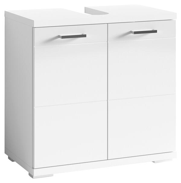 Bild 1 von Waschbeckenunterschrank Nebraska B: 60 cm Weiß, Weiß Hochglanz