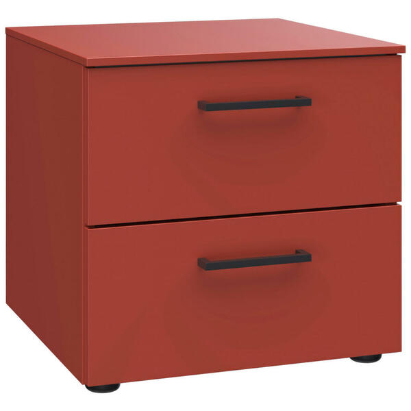 Bild 1 von Novel Nachtschrank Primolar Garda, Rot, Koralle, Metall, 2 Schubladen, 42x41x41 cm, Typenauswahl, Soft-Close-System, Schlafzimmer, Nachttische