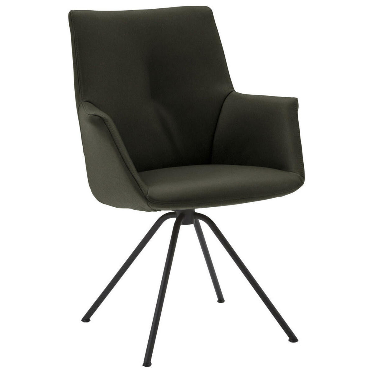 Bild 1 von Dieter Knoll Armlehnstuhl, Schwarz, Dunkelgrün, Metall, Leder, Echtleder, Semi-Anilinleder, Rundrohr, 65x91x63 cm, Beinauswahl, Lederauswahl, Typenauswahl, Esszimmer, Stühle, Armlehnenstühle