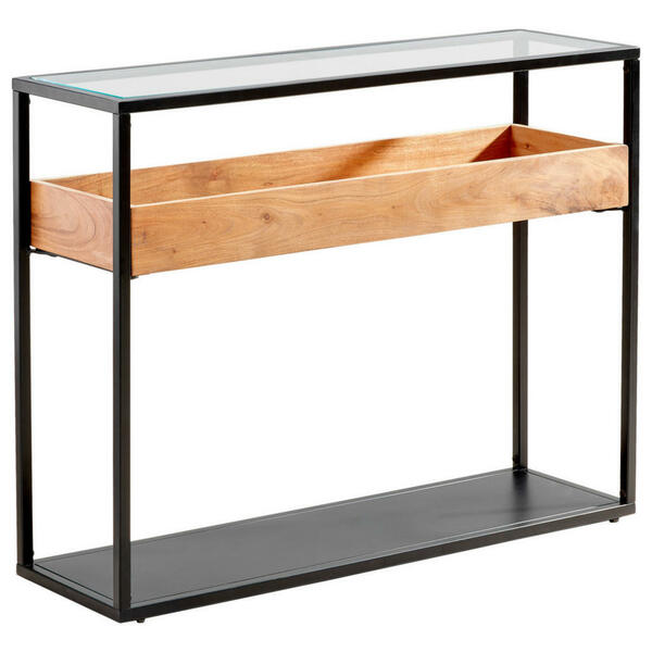 Bild 1 von Carryhome Konsolentisch, Schwarz, Akazie, Holz, Metall, Glas, Akazie, vollmassiv, Holz, 30x78 cm, Wohnzimmer, Wohnzimmertische, Konsolentische