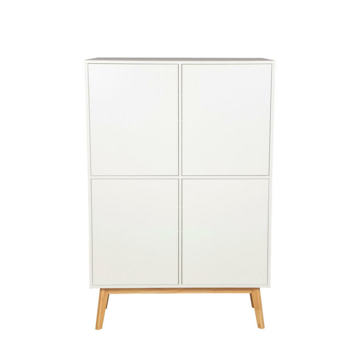 Bild 1 von Mid.you Schuhschrank, Natur, Weiß, Holz, Kautschukholz, massiv, 4 Fächer, 100x149x40 cm, Bsci, Garderobe, Schuhaufbewahrung, Schuhschränke