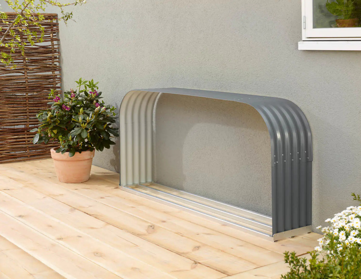 Bild 1 von Vitavia Kaminholzregal Lignum 210 x 40 x 100 cm granit Querformat