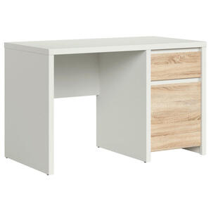 Schreibtisch, Weiß, Sonoma Eiche, Holzwerkstoff, 1 Schubladen, rechteckig, Wange, 65x77 cm, Arbeitszimmer, Schreibtische, Bürotische