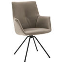 Bild 1 von Dieter Knoll Armlehnstuhl, Schwarz, Taupe, Metall, Leder, Echtleder, Semi-Anilinleder, Rundrohr, 65x91x63 cm, Beinauswahl, Lederauswahl, Typenauswahl, Esszimmer, Stühle, Armlehnenstühle