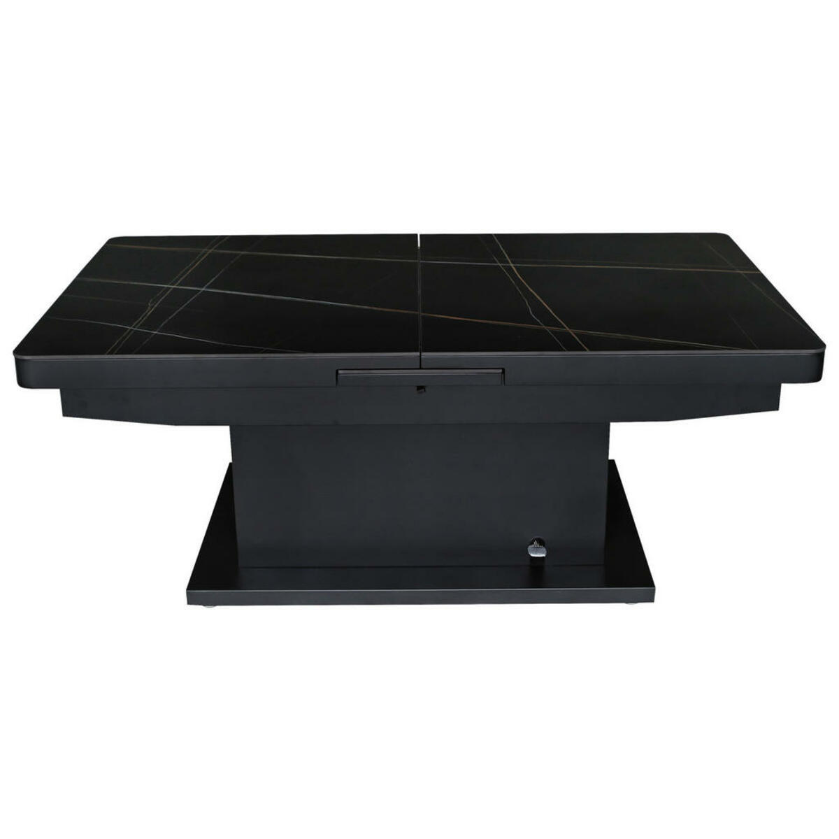 Bild 1 von Livetastic Couchtisch, Schwarz, Metall, Keramik, rechteckig, Sockel, 49.5-79x70 cm, ausziehbar, höhenverstellbar, einfacher Aufbau, Wohnzimmer, Wohnzimmertische, Couchtische, Couchtische höhenverst