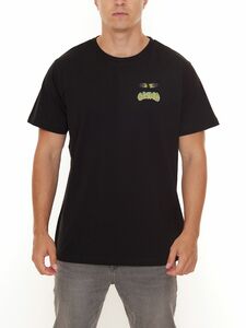GRIND Inc Creepy Tee Herren Sommer-Shirt mit Print auf Brust Baumwoll-T-Shirt GITR006 Schwarz