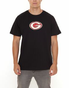GRIND Inc Sport Logo Tee Herren Kurzarm-Shirt mit großem Logo-Print Baumwoll-T-Shirt GITR002 Schwarz