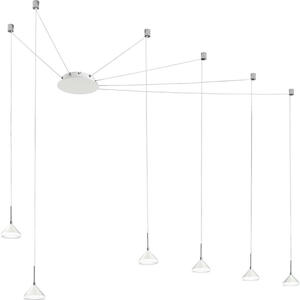 Fabas Luce Led-Pendelleuchte Isabella, Weiß, Metall, 350 cm, ISO 9001, höhenverstellbar, Lampen & Leuchten, Leuchtenserien