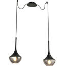 Bild 1 von Fabas Luce Pendelleuchte Apollo, Schwarz, Metall, Glas, 350 cm, ISO 9001, höhenverstellbar, Lampen & Leuchten, Leuchtenserien