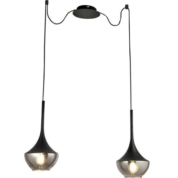 Bild 1 von Fabas Luce Pendelleuchte Apollo, Schwarz, Metall, Glas, 350 cm, ISO 9001, höhenverstellbar, Lampen & Leuchten, Leuchtenserien