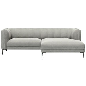 Livetastic Ecksofa, Grau, Textil, Eiche, vollmassiv, 2,5-Sitzer, Ottomane rechts, L-Form, 211x149 cm, Reach, Oeko-Tex® Standard 100, Made in Europe, FSC Mix, Stoffauswahl, Wohnzimmer, Sofas & Couche