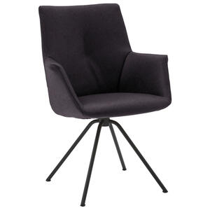 Dieter Knoll Armlehnstuhl, Schwarz, Mokka, Metall, Leder, Echtleder, Semi-Anilinleder, Rundrohr, 65x91x63 cm, Beinauswahl, Lederauswahl, Typenauswahl, Esszimmer, Stühle, Armlehnenstühle