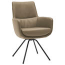 Bild 1 von Dieter Knoll Armlehnstuhl, Schwarz, Cappuccino, Metall, Leder, Semi-Anilinleder, Rundrohr, 60x90x61 cm, Beinauswahl, Lederauswahl, Typenauswahl, Sitzfläche 360° drehbar, Esszimmer, Stühle, Armlehn