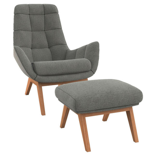 Bild 1 von Mid.you Sesselset, Grau, Textil, Eiche, vollmassiv, 84x95x96 cm, Reach, Oeko-Tex® Standard 100, Made in Europe, FSC Mix, Stoffauswahl, Wohnzimmer, Sessel, Relaxsessel