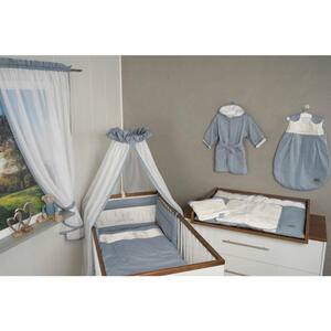 Bebe's Collection Gitterbettset Prinz & Prinzessin 2023, Blau, Textil, 3-teilig, Füllung: Polyester, 100 cm, Oeko-Tex® Standard 100, Gitterbettsets