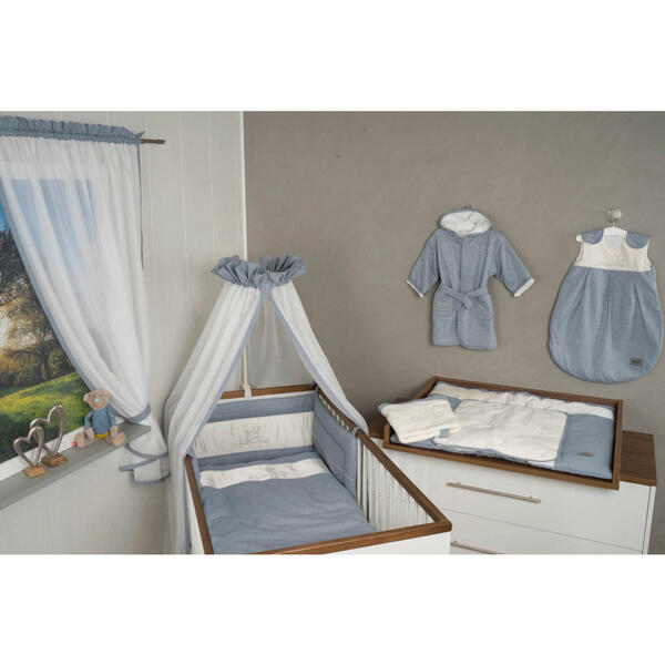 Bild 1 von Bebe's Collection Gitterbettset Prinz & Prinzessin 2023, Blau, Textil, 3-teilig, Füllung: Polyester, 100 cm, Oeko-Tex® Standard 100, Gitterbettsets