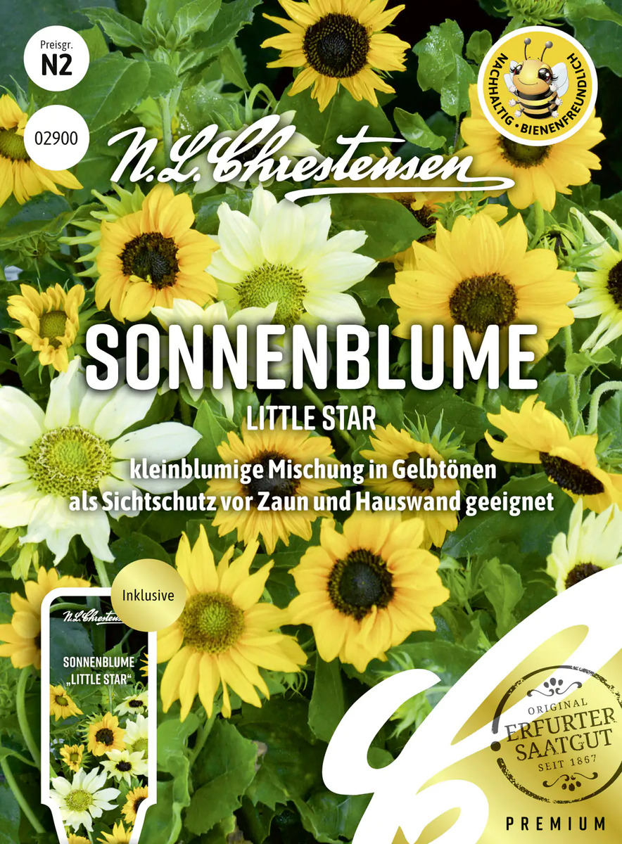 N.L.Chrestensen Saatgut Sonnenblume Little Star ca. 100 Pflanzen von
