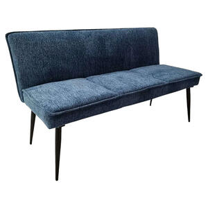 Mid.you Sitzbank, Blau, Braun, Metall, Textil, 2-Sitzer, 140x83x62 cm, Esszimmer, Bänke, Sitzbänke