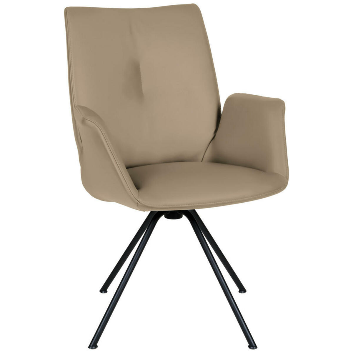 Bild 1 von Dieter Knoll Armlehnstuhl, Schwarz, Cappuccino, Metall, Leder, Echtleder, Semi-Anilinleder, Rundrohr, 65x91x63 cm, Beinauswahl, Lederauswahl, Sitzfläche 360° drehbar, Esszimmer, Stühle, Armlehnens