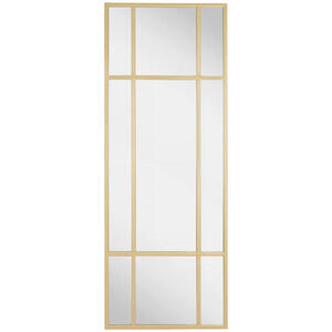 Mid.you Wandspiegel, Gold, Metall, Glas, rechteckig, 60x160x3 cm, Bsci, senkrecht und waagrecht montierbar, Badezimmer, Badezimmerspiegel, Badspiegel