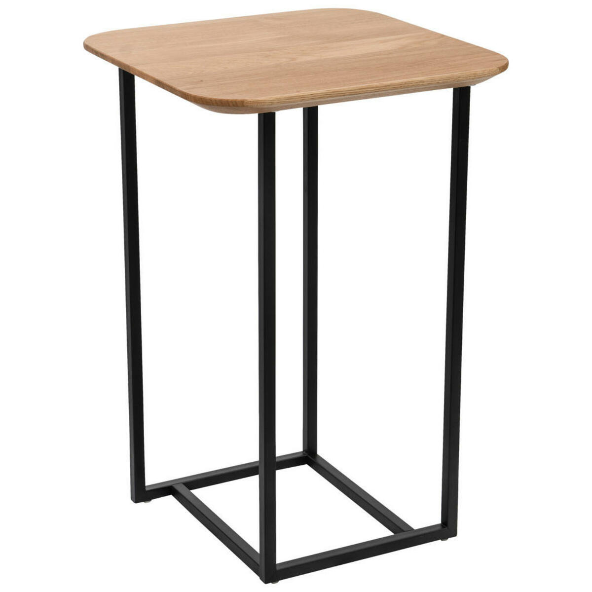 Bild 1 von Beistelltisch, Schwarz, Wildeiche, Holz, Metall, Wildeiche, massiv, quadratisch, eckig, 40x60 cm, einfacher Aufbau, Wohnzimmer, Wohnzimmertische, Beistelltische, Beistelltische Metall